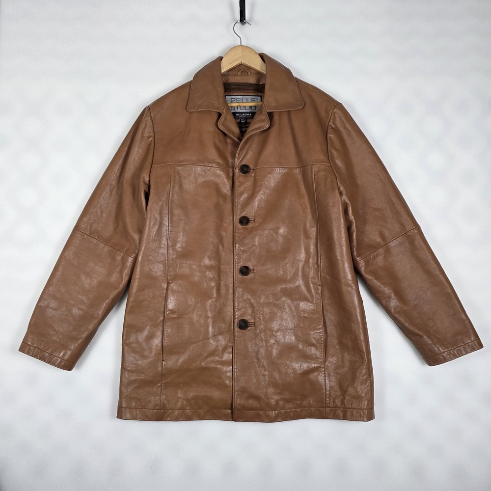 Vintage Wilsons Leather Pelle Studio Mens L Brown Thinsulate Jacket Coat CCW